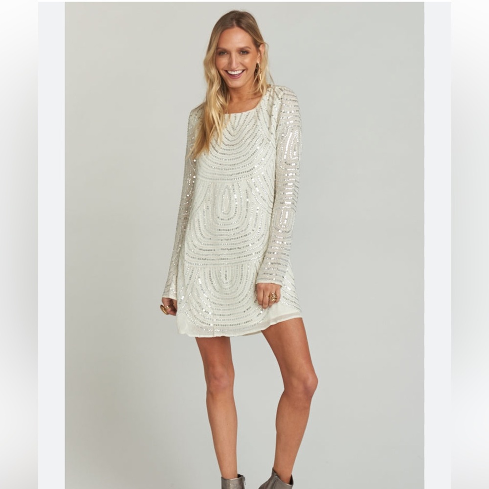 Show Me Your Mumu Iggy Long Sleeve Sequin Mini Dress